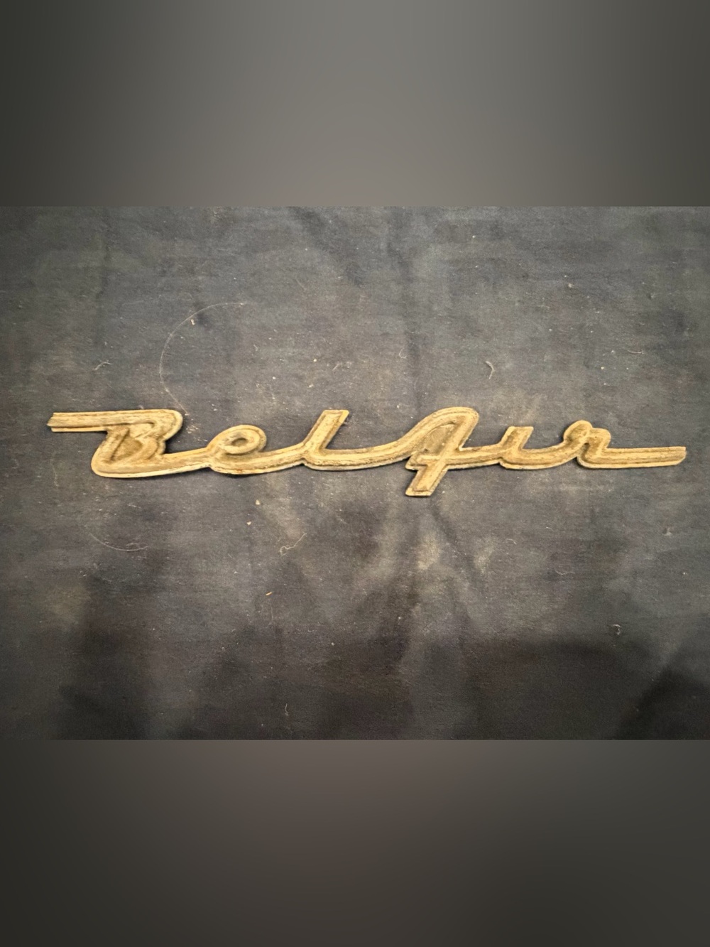 Vintage Script Emblem Wall Accent - Gold Tone